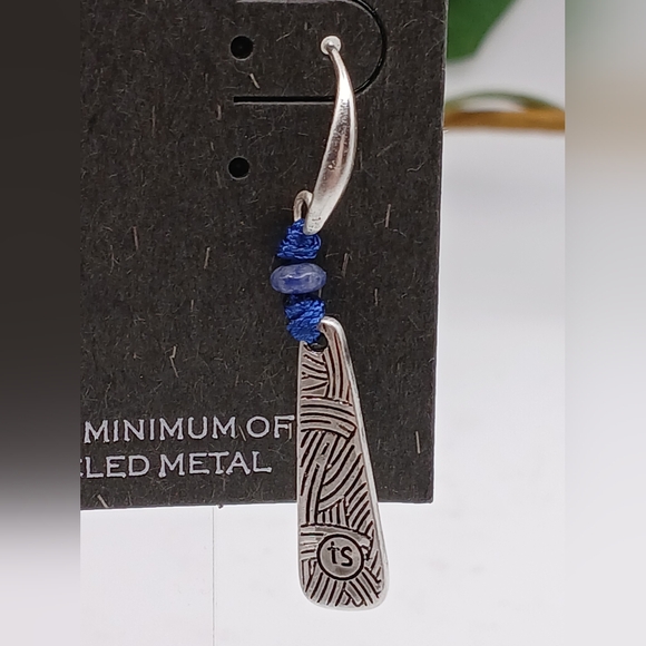 The Sak Blue Stone And Silver Earrings - Picture 7 of 8